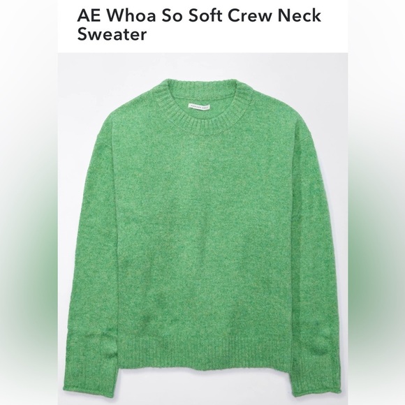 American Eagle Whoa So Soft Outfitters Green Crew Neck Sweater Size Small - Picture 1 of 8